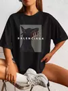Camiseta de algodão doberman estampada feminina, tops de manga curta com o pescoço, camiseta solta macia, roupas femininas casuais, moda rua, verão