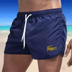 Calção de banho com cordão masculino, roupa de banho, shorts de banho, shorts respiráveis, surfe de verão, calções de praia, calças esportivas - Wolf Magazine