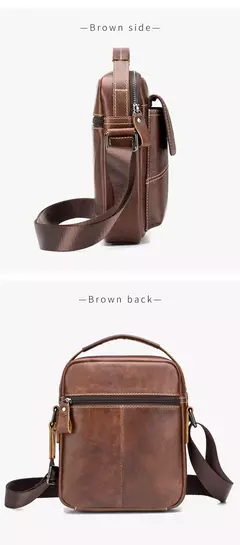Bolsa de ombro multifuncional para homens Couro Crossbody Bag Bolsa de alta capacidade - Wolf Magazine
