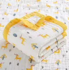Cobertor de algodão para recém-nascidos, 6 camadas, swaddle de alta densidade, cobertor respirável, cobertor infantil