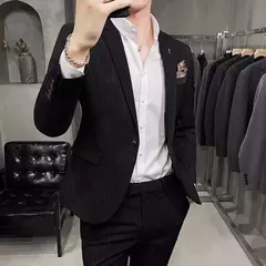 Imagem do Conjunto de terno slim fit masculino, jaqueta blazers, calça, colete, moda casamento empresarial, roupas de anfitrião, casaco, calças, colete, novo, 2023, 3 peças