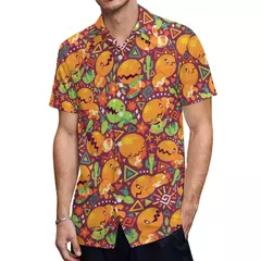 Camiseta havaiana masculina de manga curta, estampa de ovelha 3D, roupas de praia soltas, camisas grandes, verão - comprar online