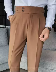 Homens estilo britânico ternos calças novo masculino sólido calças de cintura alta alta qualidade formal magro ajuste negócio casual terno calças na internet