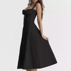 Vestido de verão estampado floral, Laço frontal feminino, Gola quadrada, Vestido de coxa dividido, Cinta de praia, Vestido de noite, Novo na internet