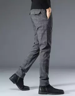Calça reta justa justa xadrez masculina, terno de negócio masculino, calça de alfaiataria social, xadrez chinês masculino, 2022, até bem - Wolf Magazine