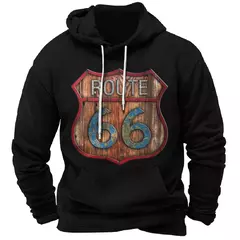 Homens e mulheres Route 66 3D Print Hoodies, moletons vintage, fatos de treino, roupas masculinas, moda na internet