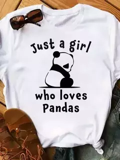 Maycaur-camiseta de manga curta para mulher, top solto com estampa de panda fofa, casual e solta, verão