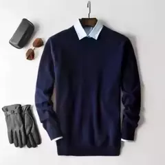 Pulôver de caxemira masculino, suéter clássico de algodão quente, camisa para outono e inverno, 2022 - Wolf Magazine