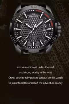 NAVIFORCE-Relógio de quartzo impermeável masculino com pulseira de couro, relógio de pulso esportivo masculino, marca de moda - comprar online