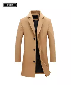Casaco longo de algodão masculino, à prova de vento, Monocromático, Lã, Blended, Casual, Moda empresarial, Tamanho 5XL, Novo, Outono, Inverno, 2022 - Wolf Magazine