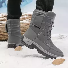 Botas de neve de pelúcia quente para homens, botas impermeáveis de motocicleta, botas antiderrapantes, top alto, novo, inverno - comprar online