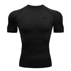 T-shirt de compressão masculina, secagem rápida, mangas curtas, ginásio esporte, top, camisa de treino, roupa de jogging, verão na internet