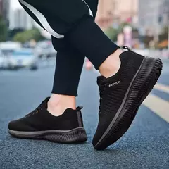 Imagem do Tênis casuais masculinos tênis de corrida masculino rendas-up leve confortável respirável tamanho grande 46 sapatos de caminhada atléticos para homem