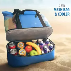 Imagem do Grande bolsa de malha transparente de camada dupla para mulheres, alta capacidade, preservação de calor, piquenique, praia, bolsa, escritório, almoço, lanches, bolsa