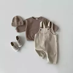 Romper Suspender de veludo infantil, macacão monocromático para bebês meninos e meninas, roupas infantis, outono e inverno - comprar online