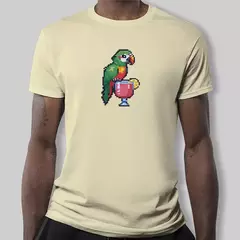 Men's Pixel Zoo Print T-shirt, puro algodão, AD008