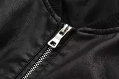 Jaqueta de couro PU feminina, casaco PU, mangas compridas, jaqueta solta, couro gradiente, gola redonda, zíper, locomotiva, curta, lavada na internet