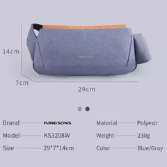 Kingons-Bolsa de ombro crossbody impermeável, bolsas simples, hip-hop, minimalista superior, bolsa de peito legal, moda - loja online