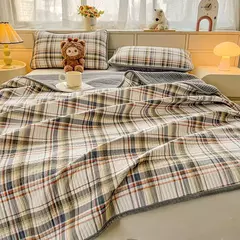 Novo 2 pessoas capa de cama meninas grade colcha capas de cama de casal venda quente algodão lavado 2025 verão colchas e cobertores cobertor na internet