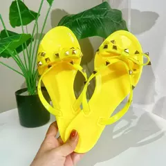 Chinelos rebitados para mulheres, sapatos de geléia, chinelos de fundo plano, chinelos de rebite casuais, para casa, fora, verão, 36-42 - Wolf Magazine