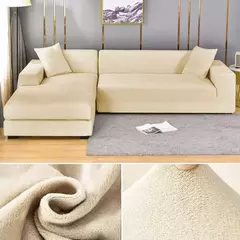 Tampa de veludo grosso do sofá para a sala de estar, tampa elástica, sofá de canto em forma L, estiramento, 1,2, 3,4 Seater - Wolf Magazine
