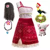 Meninas novo filme moana 2 vestido festa de halloween aventura traje menina princesa roupas extravagantes crianças vaiana pet porco outfit