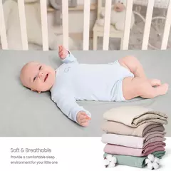 Conjunto de cama de algodão para bebê recém-nascido, cor lisa, musselina, berço cabido folha, lençol berço - Wolf Magazine