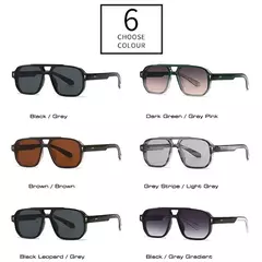 SHAUNA-Retro Double Bridges Square Sunglasses para homens e mulheres, gradiente tons, designer de moda, rebites óculos de sol, UV400