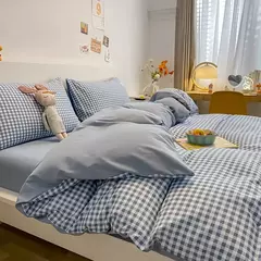 Preto branco pequenos verifica impresso conjunto de cama floral capa edredão fronha conjunto cama folha colcha único rainha rei tamanho na internet