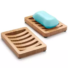 Caixa De Sabão De Dreno De Bambu Natural, bandeja De Bambu, pratos De Madeira, suporte De Sabão De Banho, Recipiente De Banheiro, Ferramentas De Banheiro, Evita O Oídio - comprar online