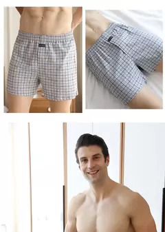 Boxers masculinos de algodão de cintura alta, calças para todos, cuecas grandes, fundo de pijama em casa, boxers de cintura alta, plus size - loja online
