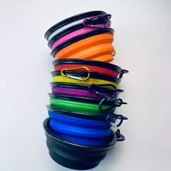 Imagem do Tigelas dobráveis para cães, tigelas portáteis para viagem, expansíveis para cães e gatos, tigela de água, prato de alimentação de alimentos, tigela de silicone para animais de estimação 350/1000ml