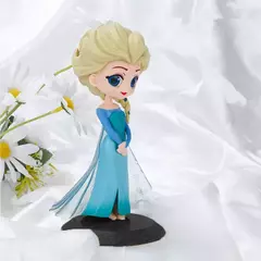Miniso 14cm princesas q posket figuras elsa anna mulan tinker bell elsa aladdin kawaii boneca brinquedo decoração do bolo modelo menina gif - loja online