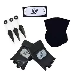 Anime naruto cosplay kakashi acessórios brinquedos figura de ação luvas bandana kunai máscara uchiha luvas conjunto presente - Wolf Magazine