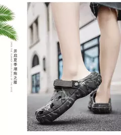 Sandálias planas para homens, chinelos masculinos de jardim, sandálias plataforma, tênis masculinos, chinelos ao ar livre, tamancos domésticos, sapatos de verão, 2024 - loja online