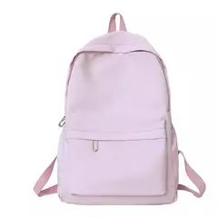 Imagem do Mochila escolar roxa de grande capacidade para mulheres, mochila com zíper suave, cor sólida, adolescentes, mochila casual, suprimento estudantil