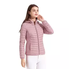 Jaqueta Santelon feminina ultraleve acolchoada com capuz removível parka ao ar livre quente e leve com bolsa de armazenamento na internet