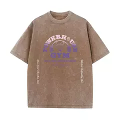 Lobos escuros Vintage lavados camisetas para homens, musculação em ginástica, roupas masculinas extragrandes, fitness no verão, treino - Wolf Magazine