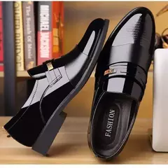 Comemore-Mocassins de couro casuais masculinos, sapatos masculinos, formal e social, preto, barato, outono, 2021, 2024 - loja online