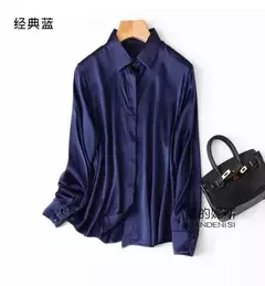 Camisa de seda pesada de luxo feminina, manga comprida, 93% seda amoreira, estilo senhora do escritório, viajante, primavera, verão - Wolf Magazine
