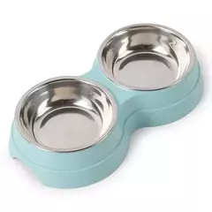 Tigelas duplas para animais de estimação, alimentador de água para comida de cachorro, aço inoxidável, prato para beber, gato, filhote de cachorro, suprimentos de alimentação, acessórios para cães pequenos - loja online