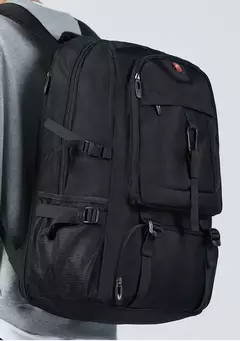 Mochila de Viagem Grande Impermeável Para Homens, Compartimento Separado De Sapatos, Bolsa De Negócios, Esportes Ao Ar Livre, Mochilas De Armazenamento Pretas, 50L, 80L na internet