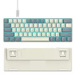 Teclados mecânicos com fio USB 60% 61 teclas com retroiluminação azul gelo teclas para PC - comprar online