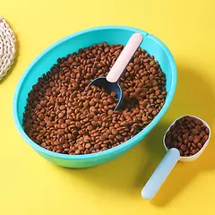 Uma colher de comida para animais de estimação, multifuncional 2 em 1 com alça de clipe selada, adequada para gatos e cães, pássaros, colher de alimentação de coelhos na internet