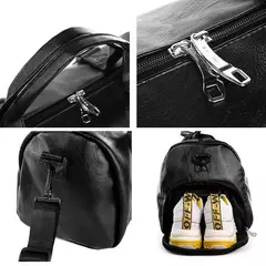 Imagem do Bolsa de ginástica de couro para homens e mulheres, Sacos Esportivos, Sacos Molhados Secos, Treinamento para Sapatos, Fitness, Yoga, Bagagem de Viagem, Bolsa Esportiva de Ombro