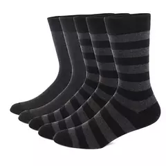 Meias masculinas de algodão penteado, preto, Argyle legal, meias casuais, plus size, alta qualidade, respirável, 5 pares - comprar online