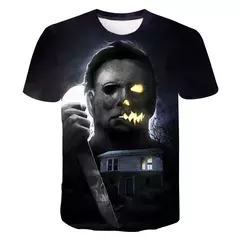 Homens e mulheres Michael Myers 3D Print Horror Movie T-shirts, camiseta de streetwear extragrande, Harajuku Tees, tops infantis, roupas de Halloween na internet