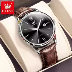 OLEVS-Relógios de luxo high-end para homens, relógios originais de aço inoxidável, marca top, relógio de quartzo, relógio manual, moda na internet