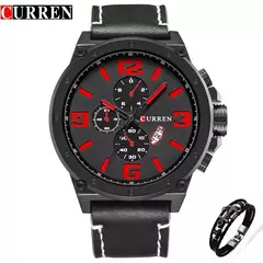 Curren-Relógio Quartz Masculino, Relógios de Fábrica, Moda de Luxo, Relógio de pulso casual, Data Watch