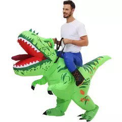 Imagem do Anime quente dinossauro inflável traje festa trajes da mascote terno disfraz cosplay trajes de halloween para adultos crianças vestido